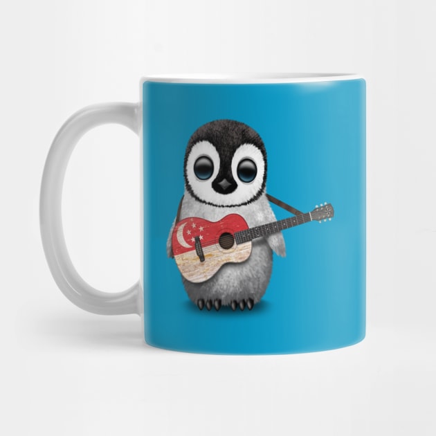 Baby Penguin Playing Singapore Flag Guitar by jeffbartels